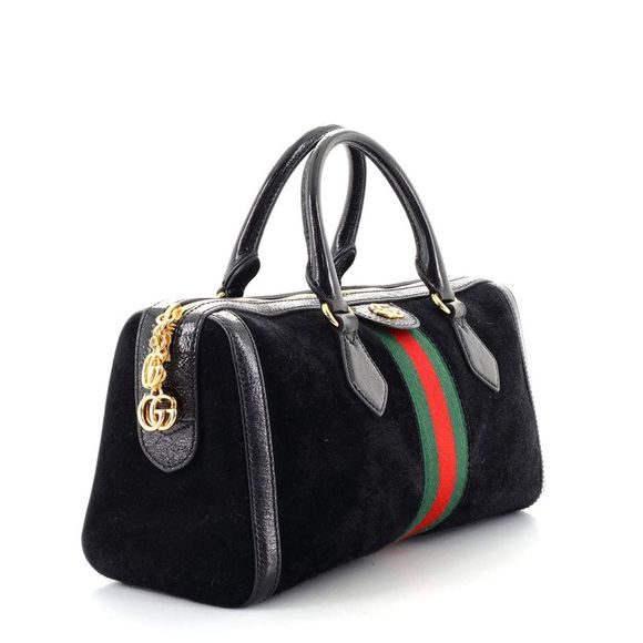Gucci Ophidia Boston Bag Suede Medium Black - Picture 3 of 8
